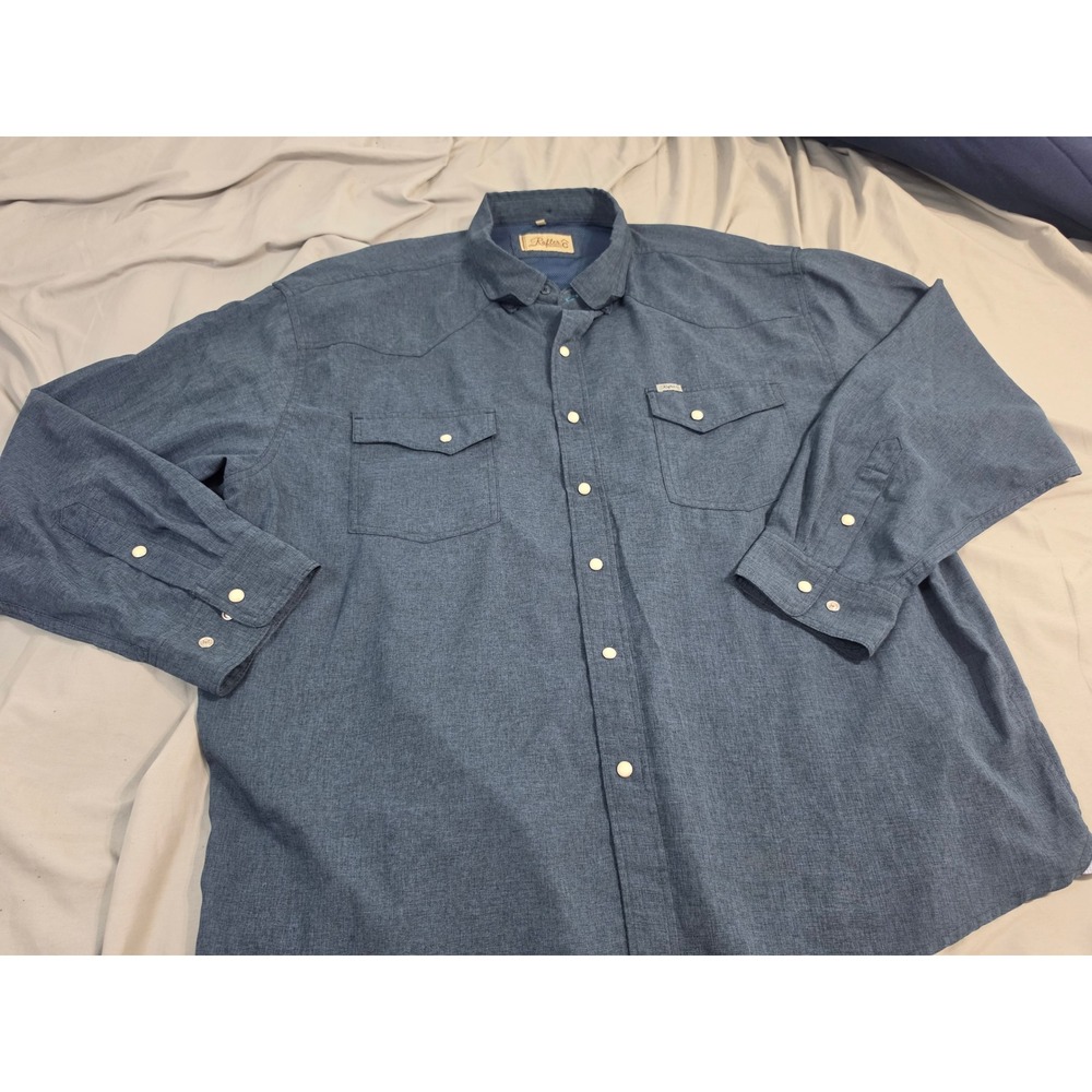 Rafter C Outdoors Mens XXL Blue Western Button Down Shirt Long Sleeve RCF23003‎